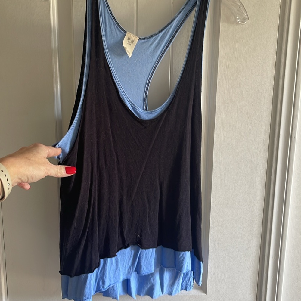 We the Free two tone blue racerback flowy tank top. Size  XS